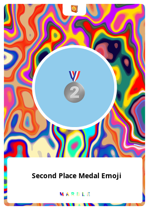Second Place Medal Emoji Marble Card Marble Cards Info