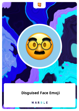 Disguised Face Emoji Marble Card 76890 Marble Cards Info
