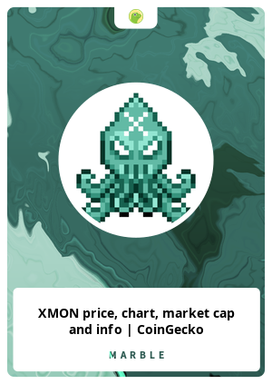 XMON price chart market cap and info CoinGecko Marble.Card